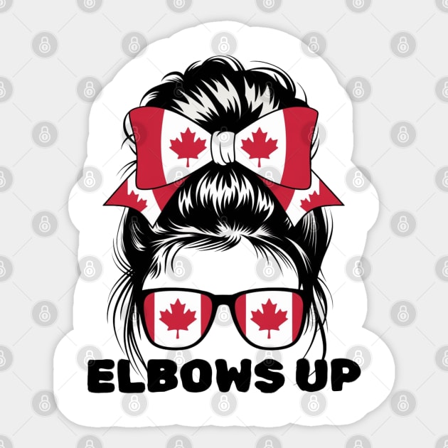 Elbows-Up Sticker by Creatifly Graphic Tees